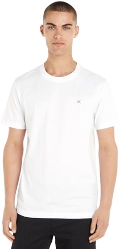 T-Shirt Calvin Klein Homme Manches Courtes CK Embro Badge Col Ras-du-Cou Coton Noir