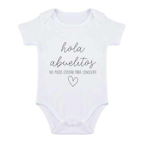 Hola Abuelitos Spanish Pregnancy Announcement Bodysuit for Baby Anuncio de Embarazo Para Abuelos Infant