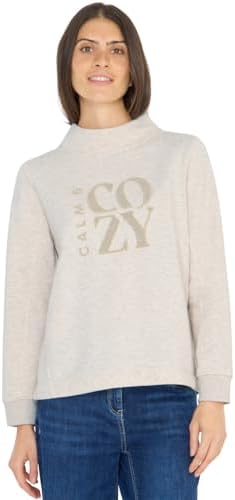 Cecil Pullover mit Embroidery Oat Milk beige Melange XXL