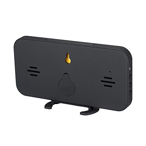 Cucudy Despertador digital LED com grande fonte branca na superfície do espelho Função Snooze Portas