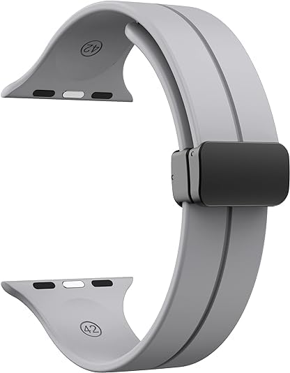Image of Soft Silicone Sport Band Compatible with Apple Watch Ultra 49mm 45mm 44mm 42mm Magnetic Clasp Adjustable Strap For iWatch Series 10 9 8 7 6 5 4 3 2 1 SE Ultra 2nd gen (Only Strap, No Watch)