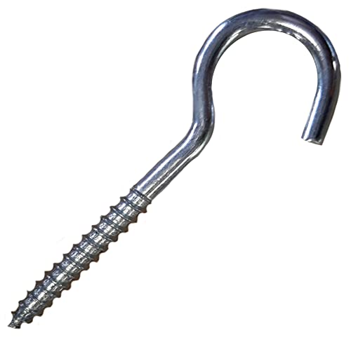 LLB Screw in Hooks Plain Ceiling Cup Screw-in Hooks M5 Large Heavy Duty Cup Hooks for Hanging Lights 5mm x 70mm (0.2 x 2.76) Box of 20pcs