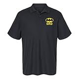 Popfunk Batman Bat Dad Shield Logo Cotton Polo Shirt (X-Large)