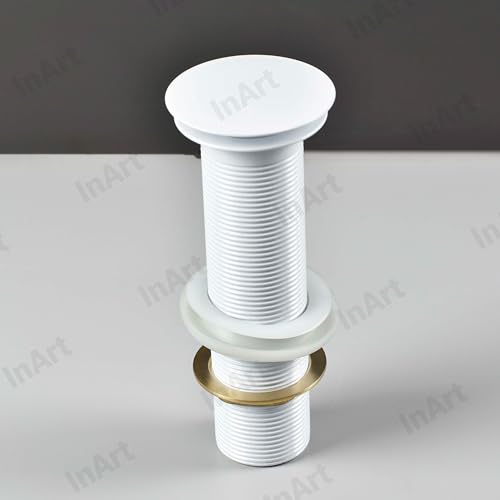 Image of InArt Brass Full Threaded Pop Up Waste Coupling 32 MM (7 inch, White Glossy) | Fits All Major Wash Basins (White 3)