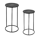  TABLE PASSION - Set de 2 sellettes Rondes Noires 41 et 33 cm