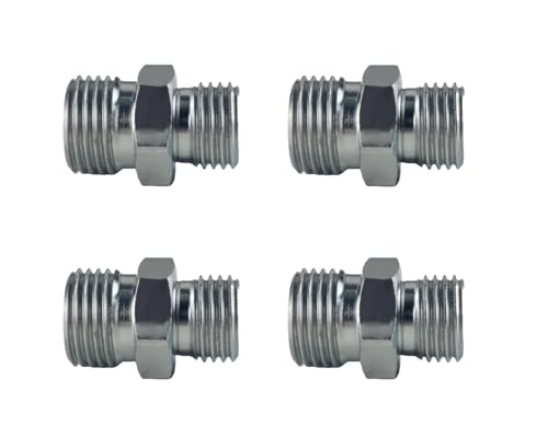 Image of DEWHEL 4PCS M14 To M16 Carbon Steel Hydraulic Hose Pipe Thread Connector Compatible with Mini Excavator AGT、FF Industries、VICSEC、Miva、Machpro、TPM
