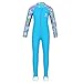 Jowowha Kinder Neoprenanzug Taucheranzug Jungen Mädchen Einteiler Badeanzug mit Hose UV Schutz Badebekleidung Sommer Schwimmanzug Gr.92-176 A Himmel Blau 128-140