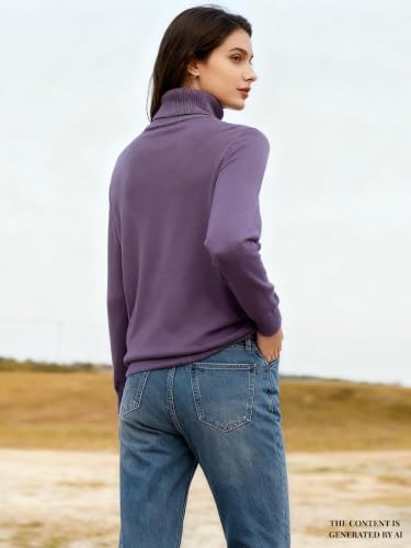 Image of DAIMIDY Turtleneck Sweaters for Women Long Sleeve Pullover Tops | Knitted Material| Soft, Warm and Breathable| High Resilience and Tensile Strength Design| Business Casual Tops| Dailywear