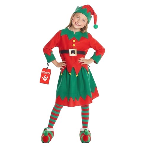 Morph Elf Costume For Kids, Christmas Elf Outfit For Girls, Fun Kids Elf Dress, Holiday Elf Costume, Large