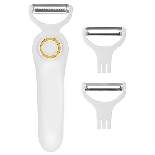 3 en 1 pelador eléctrico, Cortadora de Frutas Automático USB Pelador Julia eléctrico para Patata Pepino Zanahoria Queso