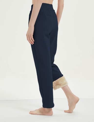 Image of Gihuo Women's Sherpa Lined Sweatpants Winter Warm Fleece Lined Sweatpants with Pockets Fleece Jogger Pants
