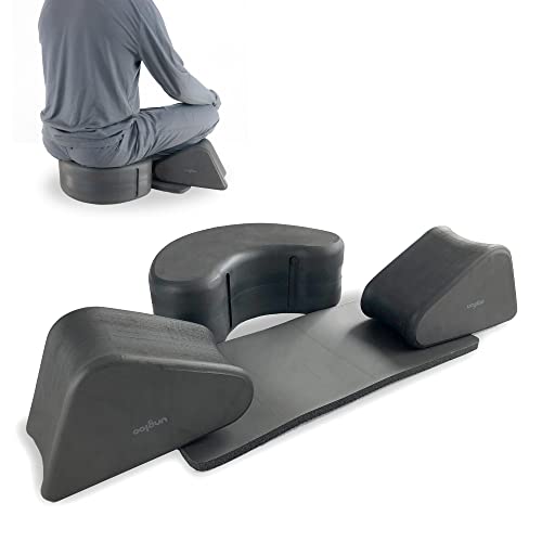 Ungloo SIT3 Yoga Meditation Seat Foam Cushion, Hip and Knee Support Blocks, Ankle Padding, Lightweight, Portable, Outdoor, Camping