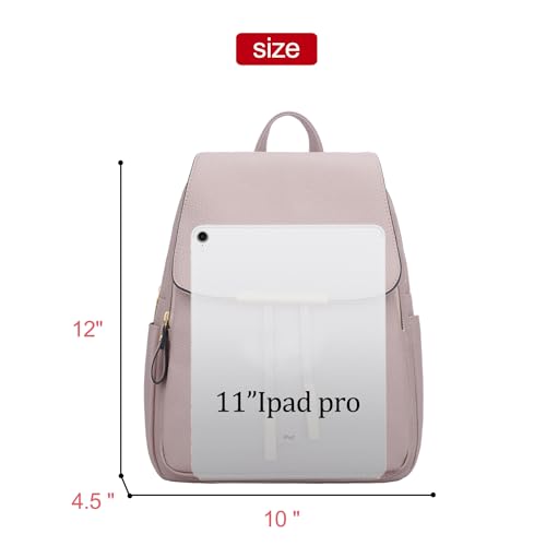 Image of KKXIU Trendy Leather Backpack Purse for Women and Ladies Shoulder Travel Daypacks Bags (A-Pink)