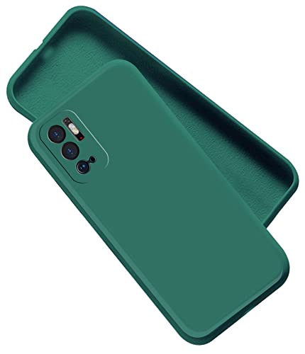 Image of A rtistque Liquid TPU Silicone Matte Shockproof Flexible with Camera Protection Soft Back Cover Case for Xiaomi Redmi Note 10T 5G | Poco M3 Pro 5G - Green