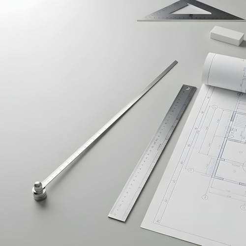 Wood Positioning Ruler, Heavy-Duty Stainless Steel Marking and Measuring Tool, Easy Wood Cutting Ruler for Professionals, Beginners, Crafts, Cabinet-Making