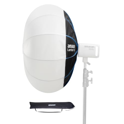 Amaran Lantern 90cm Gran Softbox Esférica Bowens, Iluminación Omnidireccional 360° para Estudio y Producción de Video, Diseño de Montaje Rápido con Bolsa de Transporte