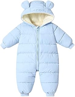 EMAlusher Toddler Baby Girls Boys Warm Snowsuit with Hood Jumpsuit Down Coat Romper Padded Outwear Jacket Snow Wear S Boys Vest