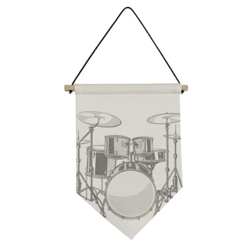 Drapeau en toile tambour de musique décoration murale suspendue pour studio