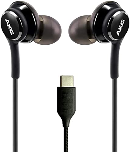 UrbanX OEM 2021 Stereo Headphones for Samsung Galaxy Z Flip 5G Braided Cable with Microphone (Black) USB-C Connector (US Version with Warranty)