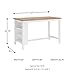 Signature Design by Ashley Gesthaven Farmhouse Counter Height Dining Table with 3 Shelves and Trestle Base, Light Brown & White