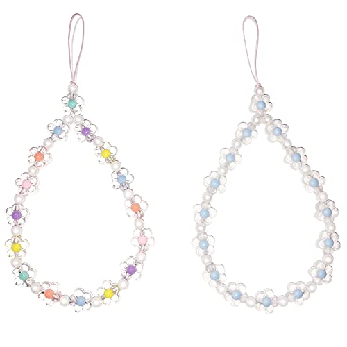 Holaoct Phone Charm,Beaded Phone Chain Strap Colorful And Blue Flower Phone Charms Y2K Phone Keychain Fashion Accessory For Women Girls #TOP9