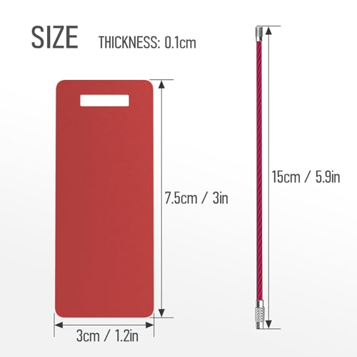 4 Personalized Metal Luggage Tags, Laser Engrave Name and Logo, Custom Aluminum Suitcase Tags with Steel Ring, for Travel, Backpack, Baggage (Red)2