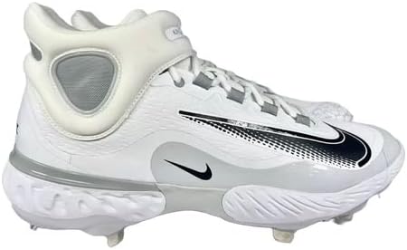 Nike Alpha Huarache Elite 4 Mid Men's Metal Baseball Cleats White Grey Black FD2744-100 Size 16 - Image 7
