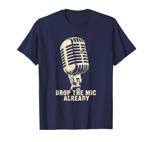 Drop the Mic Already Band T-Shirt Men Navy Blue 3X