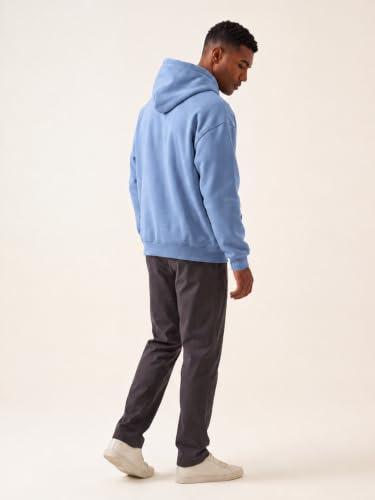 Image of JMIERR Mens Fleece Lined Oversized Hoodie Pullover Sweatshirts | Fall Winter Cozy fleece-lined pullover, adjustable drawstring hood, kangaroo pocket, regular fit, machine wash