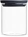Brabantia Szklany pojemnik kuchenny 0.6L, Szkło / Wieko Ciemny Szary