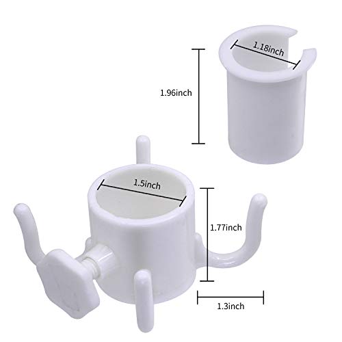 EDOBLUE Beach Umbrella Hanging Hook -,4-prongs Plastic Umbrella Hook Hanging for Towels/Hats/Clothes/Camera/Sunglasses/Bags,Fit for Beach,Camping Trips (White)