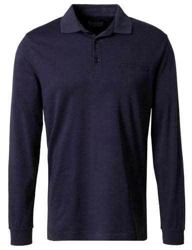 Pierre Cardin Polo à manches longues pour homme - 3 boutons - Coupe moderne, Marine 6000, S