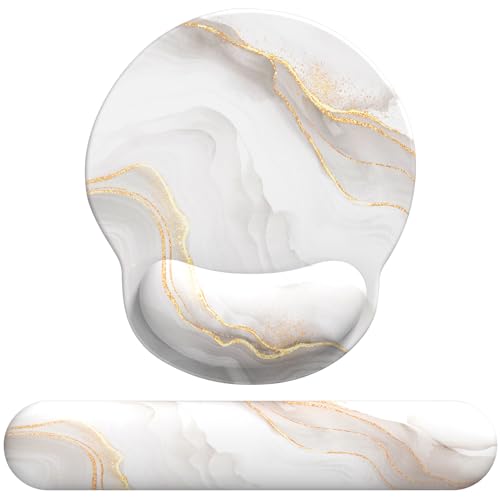 Image of eulps Mouse Pad Wrist Support, Ergonomic Memory Foam Keyboard Wrist Pad & Gel Wrist Rest Set for Computer Keyboard for Easy Typing & Pain Relief for Office & Home