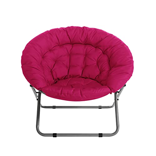 Urban Shop Oversized Polycanvas Foldable Saucer Chair, Pink #TOP3