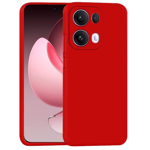 Image of Back Cover for Oppo Reno13 Pro 5G | Full Camera Protection | Premium Liquid Silicon Case | Flexible Bumper Case for Oppo Reno13 Pro 5G (Red)