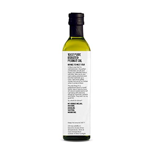 Oi! Roasted Peanut Oil 8.4 oz, Non-GMO, Gluten Free for Cooking, Baking and Grilling