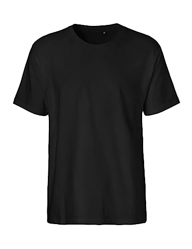 Green Cat Camiseta para hombre, 100% algodón orgánico, comercio justo, certificado Oeko-Tex y Ecolabel, Negro , XL
