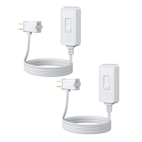 DEWENWILS Plug in Dimmer Switch for Lamp, Table Lamp Dimmer for Dimmable LED/CFL Lights and Incandescent Bulbs, Full Range Slide Control, Extension Cord Dimmer, White, 2 Pack White 2 pack