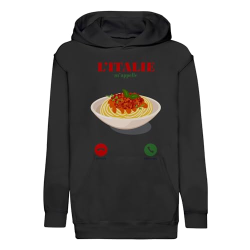 Sweat à capuche enfant Italie m'appelle en coton premium confortable
