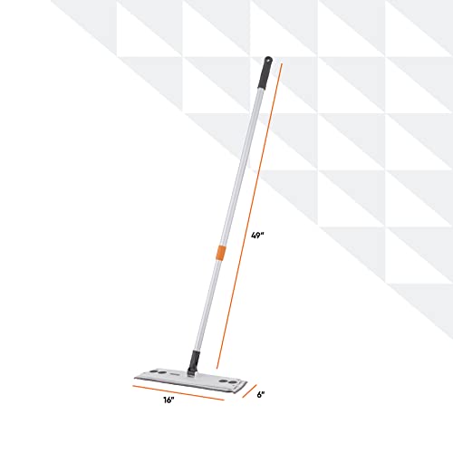 Superio Miracle Mop Set Microfiber Flat Mop Wet And Dust Mop Best Mop For Vinyl Plank, Hardwood, Laminate, Tile Flooring, Wall, With Aluminum Telescopic Handle, And Velcro Microfiber Mop Pad, Grey #TOP1