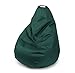 Puff con Relleno Incluido Pera XL/L Polipiel sillón moldeable salón terraza habitación | No Necesita Montaje. (XL, Verde Oscuro)