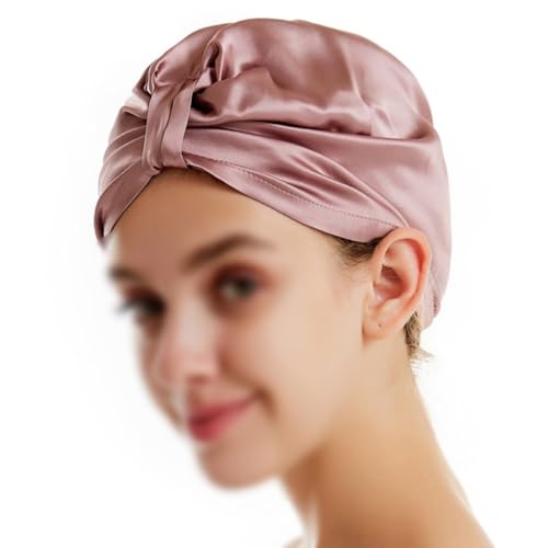 Ipetboom Gorro de Seda para Secado Rápido del Cabello Suave y Cómodo Absorbente para Baño y Uso Diario Color Rojo Goma