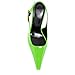 anteikira Women's Closed Toe High Spool Heel Buckle Slingback Pumps Patent Leather Stiletto Heels Fashion Wedding Party Evening Prom Heels for Women Lime Green Size7.5