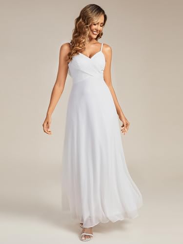 Image of Ever-Pretty Women's Summer Backless Spaghetti Strap Chiffon Bridesmaid Dresses Empire Waist Formal Wedding Guest Dress