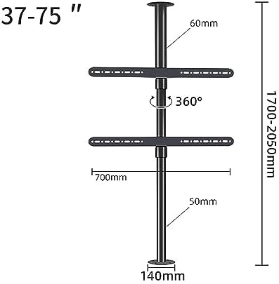 Adjustable Tilt Swivel TV Ceiling Mount - LCD TV 360 Degree Rotating Frame Floor Stand Partition Wall Rotating Rack Rotating TV Cabinet Rotating Base, Fits 32-75inch LED Screen Display ( Size : 170-20
