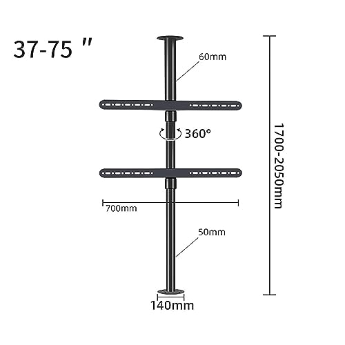Adjustable Tilt Swivel TV Ceiling Mount - LCD TV 360 Degree Rotating Frame Floor Stand Partition Wall Rotating Rack Rotating TV Cabinet Rotating Base, Fits 32-75inch LED Screen Display ( Size : 170-20