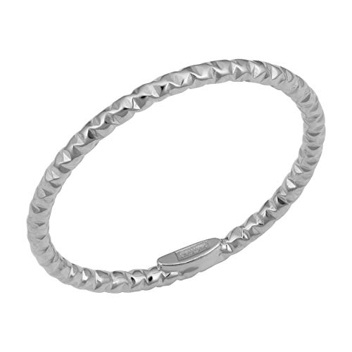 Kooljewelry WR15MMDC-5 14K White Gold Minimalist Diamond-Cut Band Knuckle Stacking Midi Ring cover