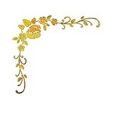 Photo Gallery floweringbeter adesivo da parete 3d, in acrilico, elegante, a specchio, a forma di fiore, decalcomania in acrilico, rimovibile, decorazione da parete per la casa (oro) Photo Gallery floweringbeter adesivo da parete 3d, in acrilico, elegante, a specchio, a forma di fiore, decalcomania in acrilico, rimovibile, decorazione da parete per la casa (oro)