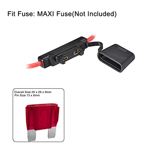 Uxcell Fuse Holder In-Line 8Awg Waterproof Fuse Holder Black For Fuse #TOP3