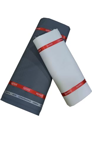 Image of Raymond Men's Unstitched 3.25 Meters Suit Fabric Set with Cufflinks and 1.7 Meters Shirt Piece (Multicolour, All Weather Fabric,Attractive Box,Premium Fabric)